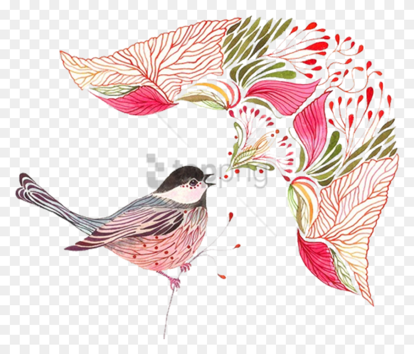 850x719 Bird Animal Watercolor Painting Image With Transparent Watercolor Painting, Graphics, Floral Design HD PNG Download