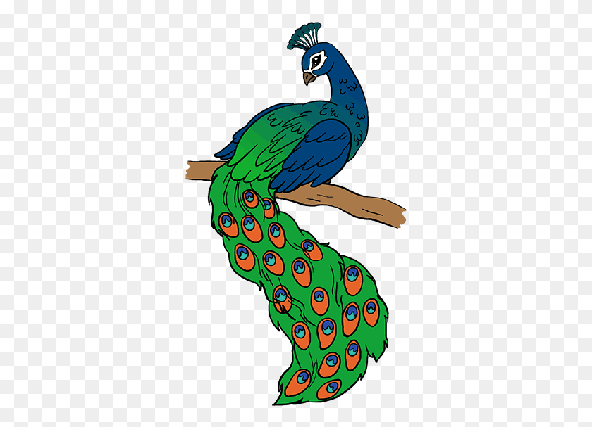 315x547 Bird Drawing Peacock Easy Drawing Of Peacock, Bird, Animal, Word HD PNG Download