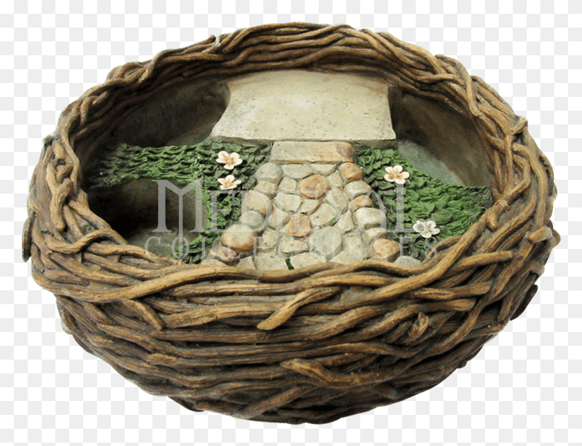851x639 Bird Nest Fairy Garden Planter Display Storage Basket, Snake, Reptile, Animal HD PNG Download