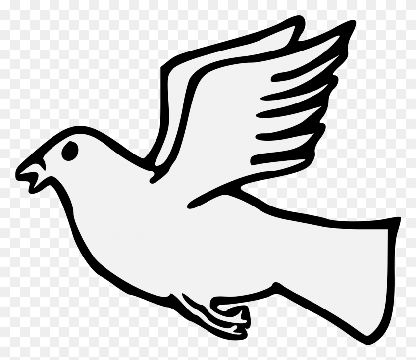 1221x1045 Bird Volant Addorsed Line Art, Animal, Flying, Dove HD PNG Download