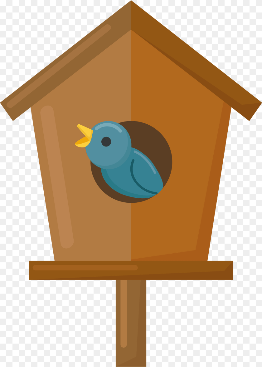 Birdhouse With Bird Clipart, Animal, Jay Sticker PNG