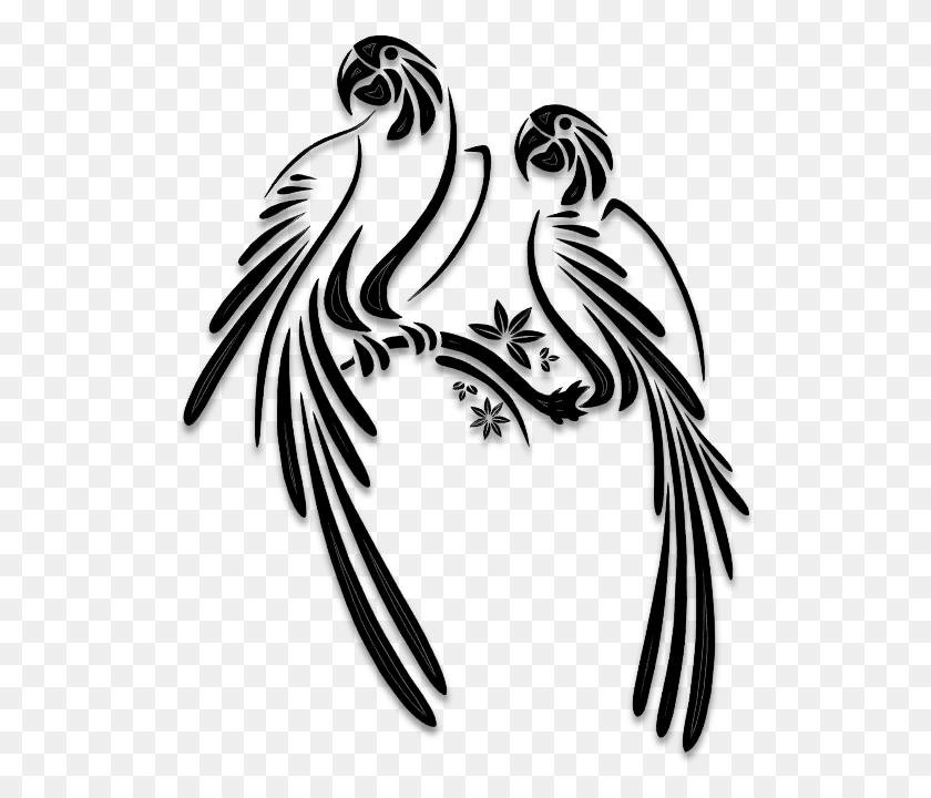 524x660 Птицы Силуэты Art Amp Исламская Графика Попугай Линия Векторная Татуировка, Животное, Call Of Duty, Blackbird Png Скачать