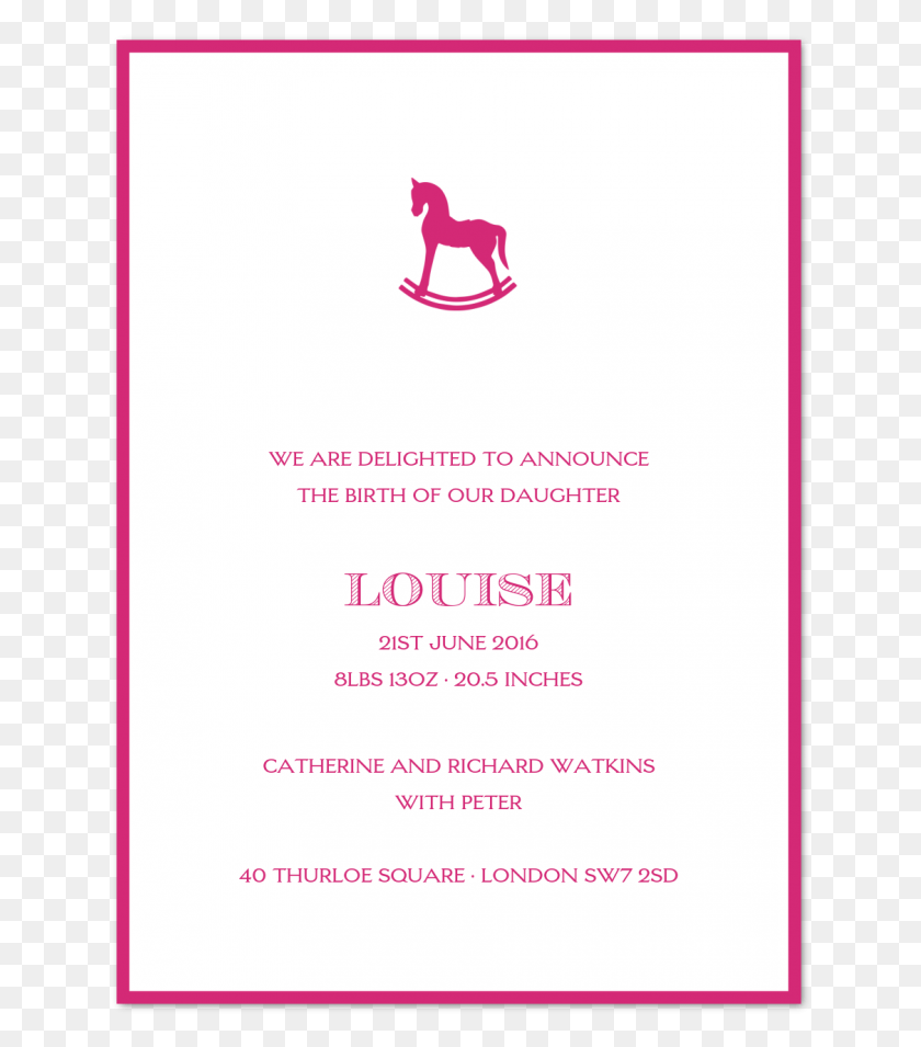 640x895 Birth Announcements Rocking Horse Beauceron, Advertisement, Poster, Flyer HD PNG Download