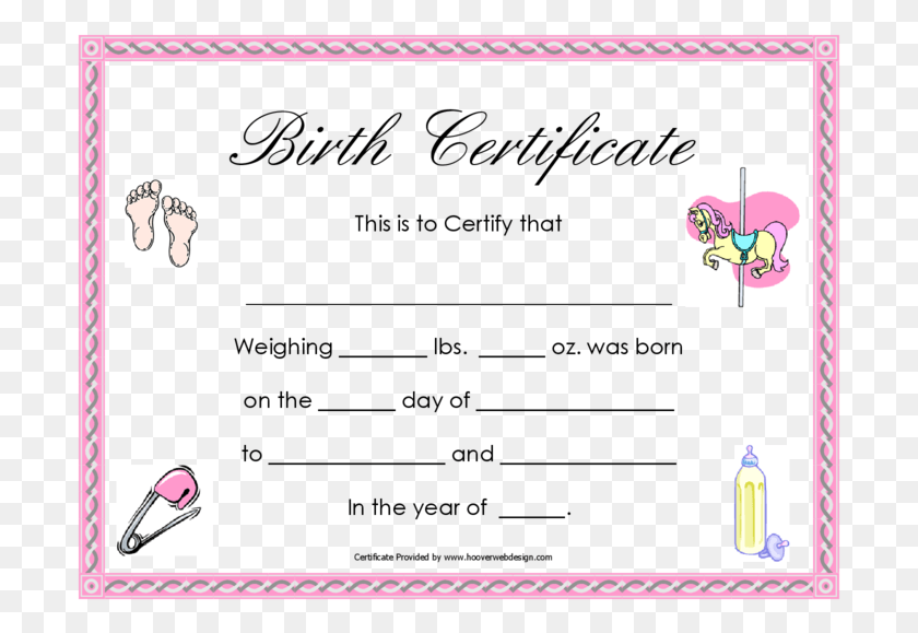 699x519 Birth Certificate Birth Certificate For Girls, Super Mario, White Board HD PNG Download