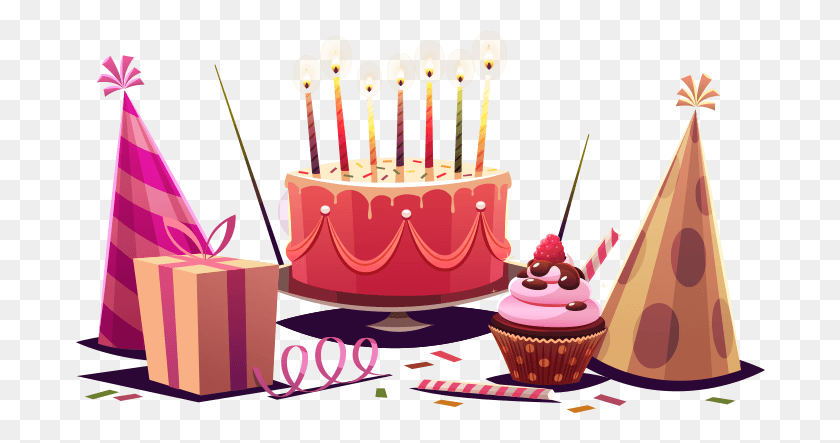 690x383 Birthday, Cake, Dessert, Food HD PNG Download