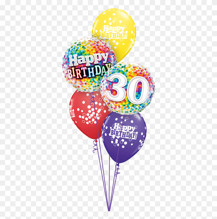 365x789 Birthday Age Confetti Classic Balloon, Ball, Text, Number HD PNG Download