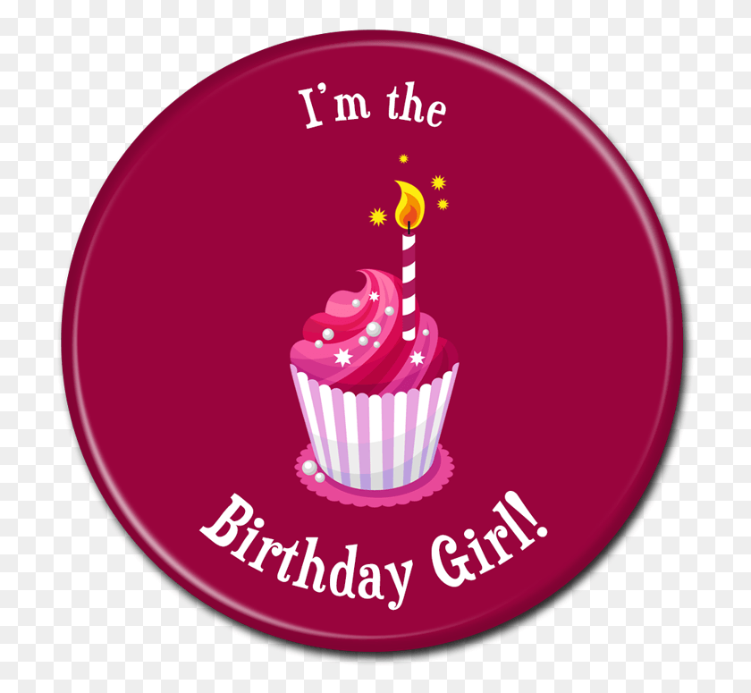 715x715 Birthday Button Birthday, Cupcake, Cream, Cake HD PNG Download
