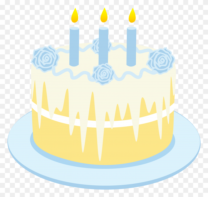 6055x5722 Birthday Cake Clipart Candle Blue Birthday Cake Clipart, Cake, Dessert, Food HD PNG Download