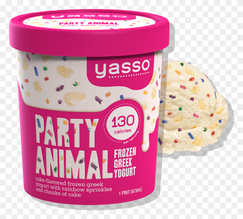 949x848 Birthday Cake Flavor Yasso Party Animal Ice Cream, Dessert, Food, Yogurt HD PNG Download