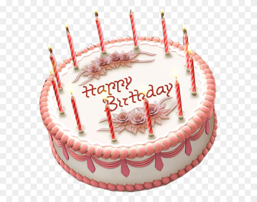 588x600 Birthday Cake Happy Birthday Cake, Dessert, Food, Icing HD PNG Download