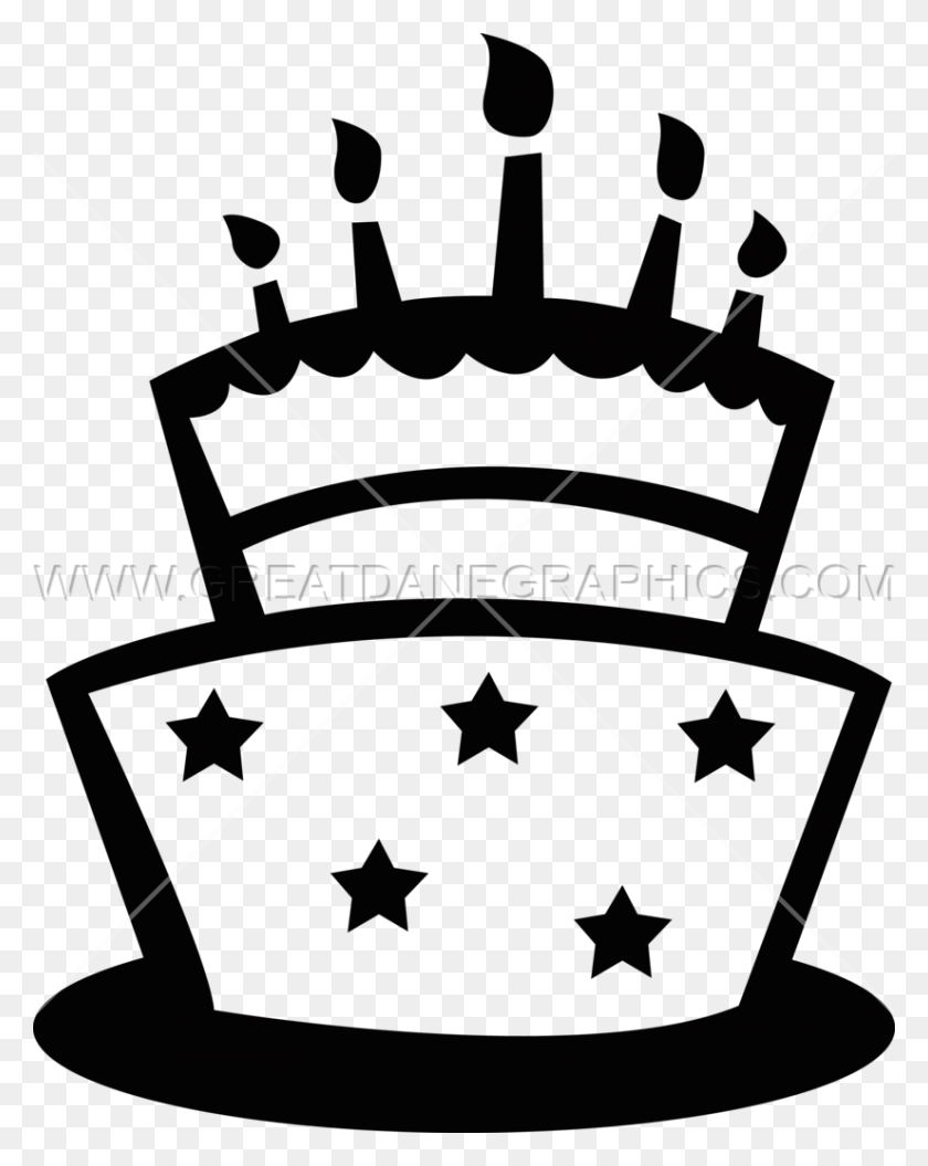 825x1053 Birthday Cake Silhouette For Free Happy Birthday Cake Silhouette, Symbol, Star Symbol, Recycling Symbol HD PNG Download