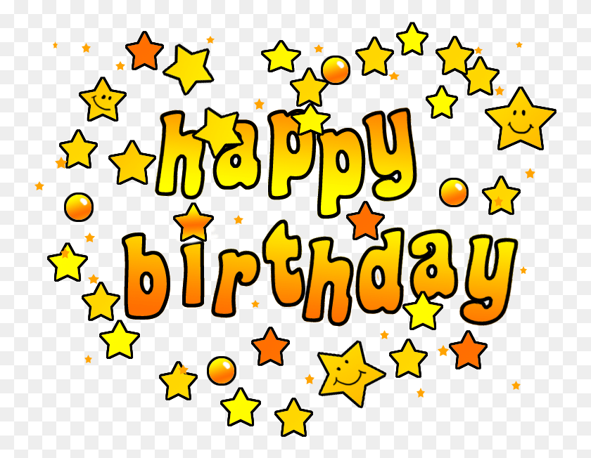743x592 Birthday Clip Art And Free Birthday Graphics Happy Birthday Stars, Text, Symbol, Star Symbol HD PNG Download