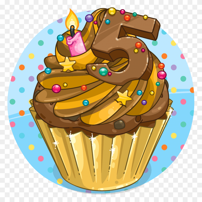 1024x1024 Birthday Cupcake Cupcake, Cream, Cake, Dessert HD PNG Download