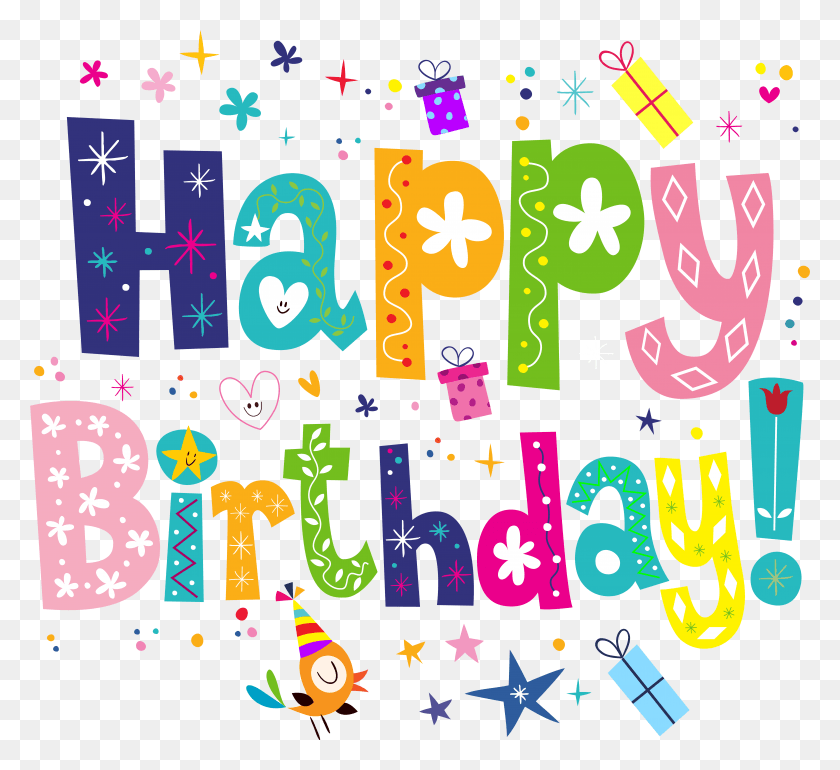 7856x7154 Birthday Cute Transparent Clip Art Image, Alphabet, Text, Number HD PNG Download