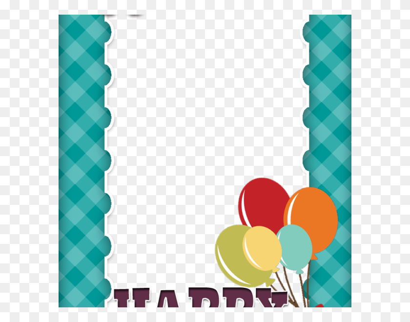 600x600 Birthday Frame With Ballons Simple Birthday Photo Frame, Mail, Envelope, Greeting Card HD PNG Download