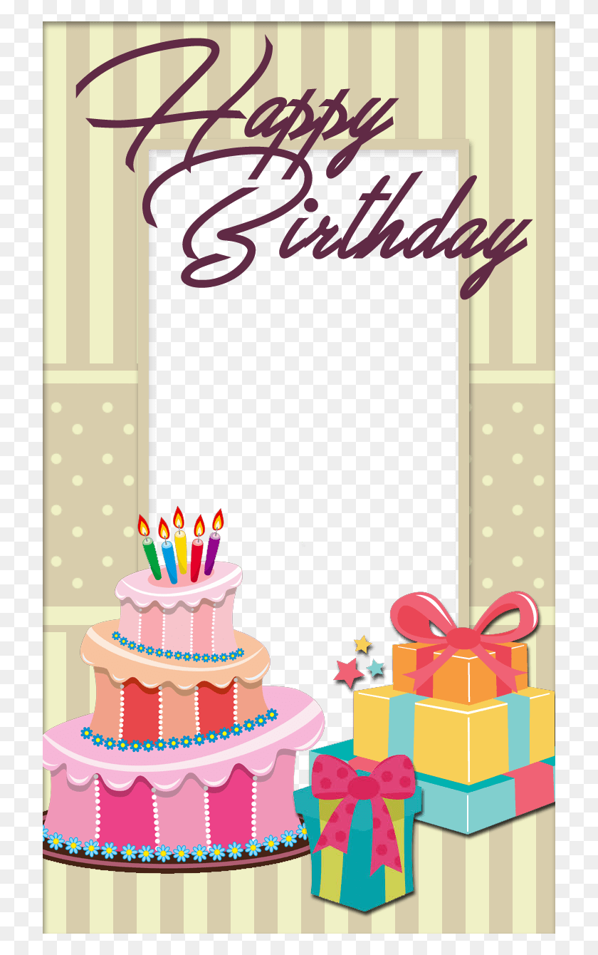 720x1280 Birthday Frames For Free On Mbtskoudsalg Happy Birthday Cake Photo Frame, Dessert, Food, Birthday Cake HD PNG Download