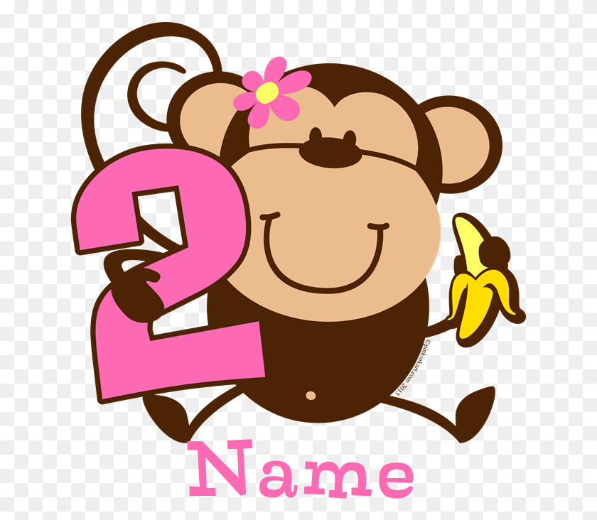 643x672 Birthday Girl Little Monkey Is One, Number, Symbol, Text HD PNG Download