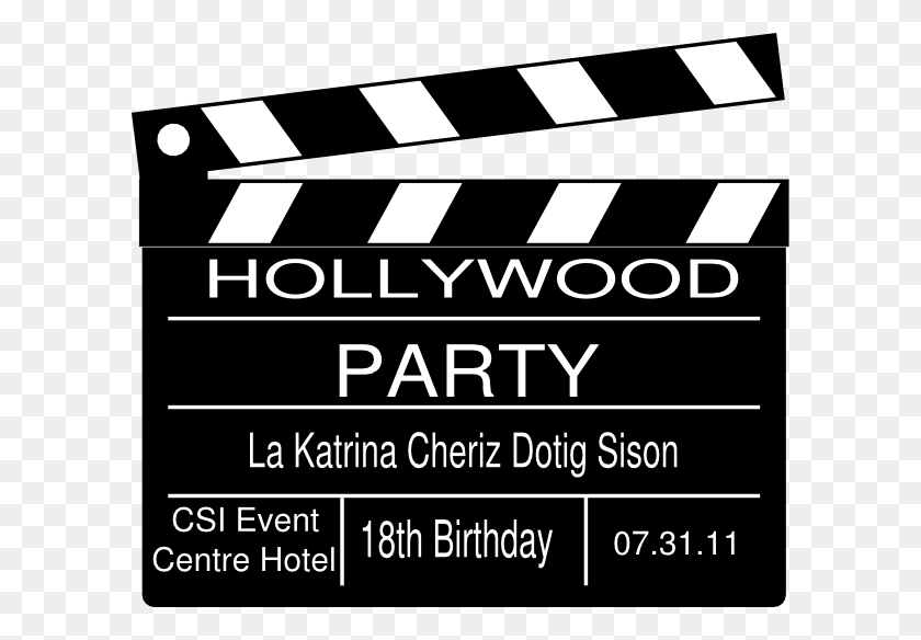 600x524 Birthday Hollywood Thme, Text, Fence, Word HD PNG Download