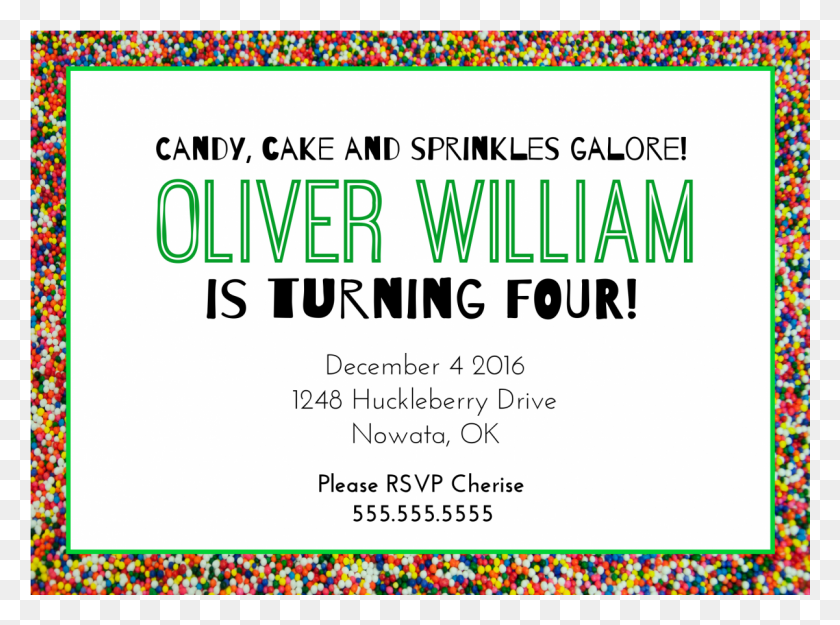 1201x871 Birthday Invitation With Sprinkles Border Circle, Paper, Poster, Advertisement HD PNG Download