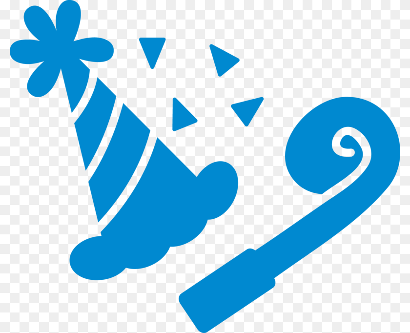 Birthday Parties Blue Birthday Decor, Clothing, Hat Sticker PNG
