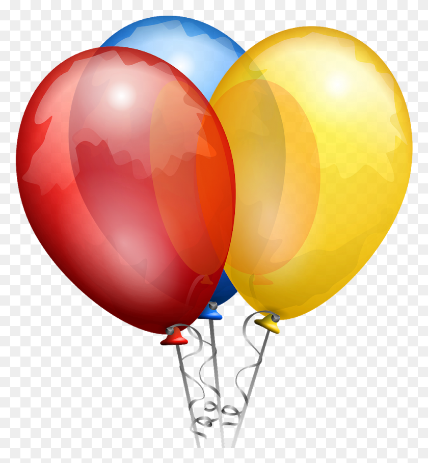 939x1023 День Рождения Украшение Цветной Воздушный Шар Изображение Воздушные Шары, Мяч Hd Png Скачать