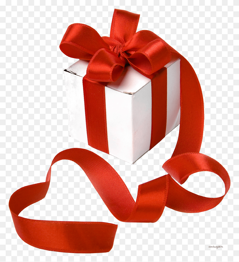 3247x3587 Birthday Present Clipart Birthday Accessory White Box With Red Ribbon HD PNG Download