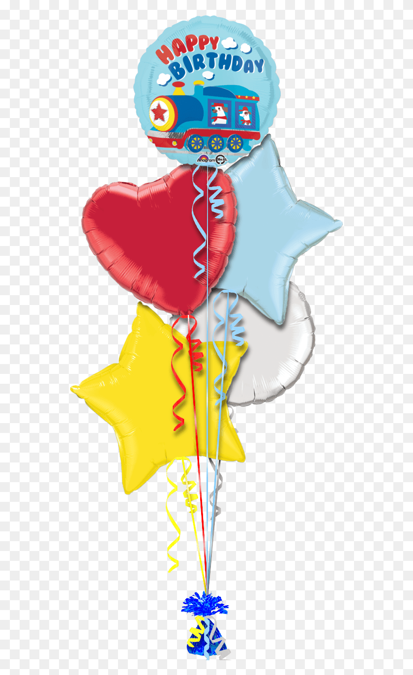 557x1312 Birthday Train Birthday Balloon Heart, Clothing, Apparel, Pillow HD PNG Download