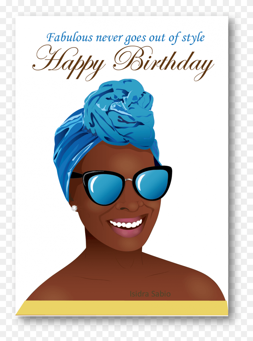 879x1210 Cumpleaños Mujer Hermosa Negra Con Envoltura De La Cabeza Feliz Cumpleaños Mujer Africana, Ropa, Ropa, Gafas De Sol Hd Png
