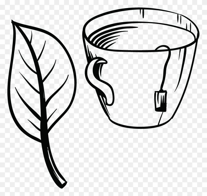 1001x945 Biscuit Drawing Tea Green Tea Line Drawing, Coffee Cup HD PNG Download