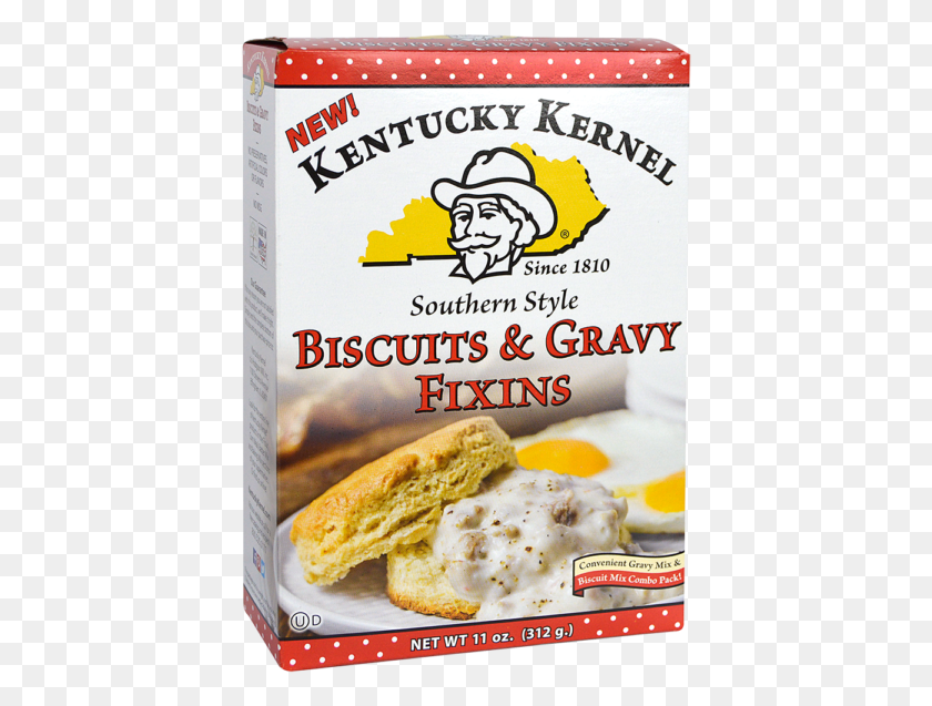 407x577 Biscuits And Gravy Combo Kentucky Kernel, Food, Breakfast, Text HD PNG Download
