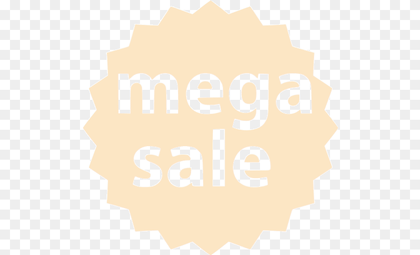 511x511 Bisque Mega Sale Badge Icon Cygate, Symbol, Text, Ammunition, Grenade Sticker PNG