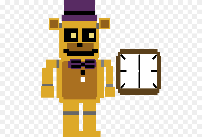 Bit Night 8 Bit Fredbear Plush PNG