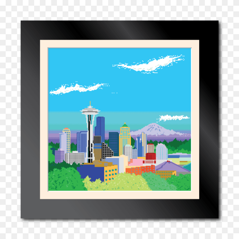 865x865 Bit Seattle Skyline The Daily Robot, Art, Painting, City, Outdoors Clipart PNG