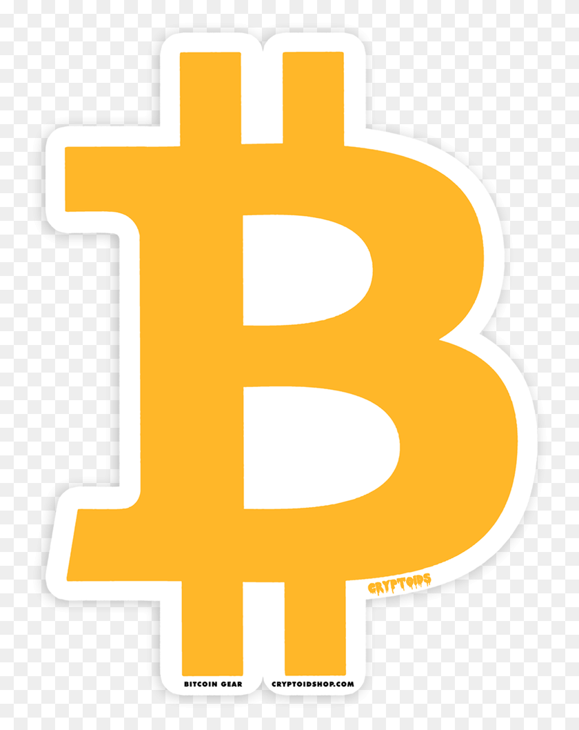 751x998 Bitcoin Btc Die Cut Sticker Cross, Number, Symbol, Text HD PNG Download