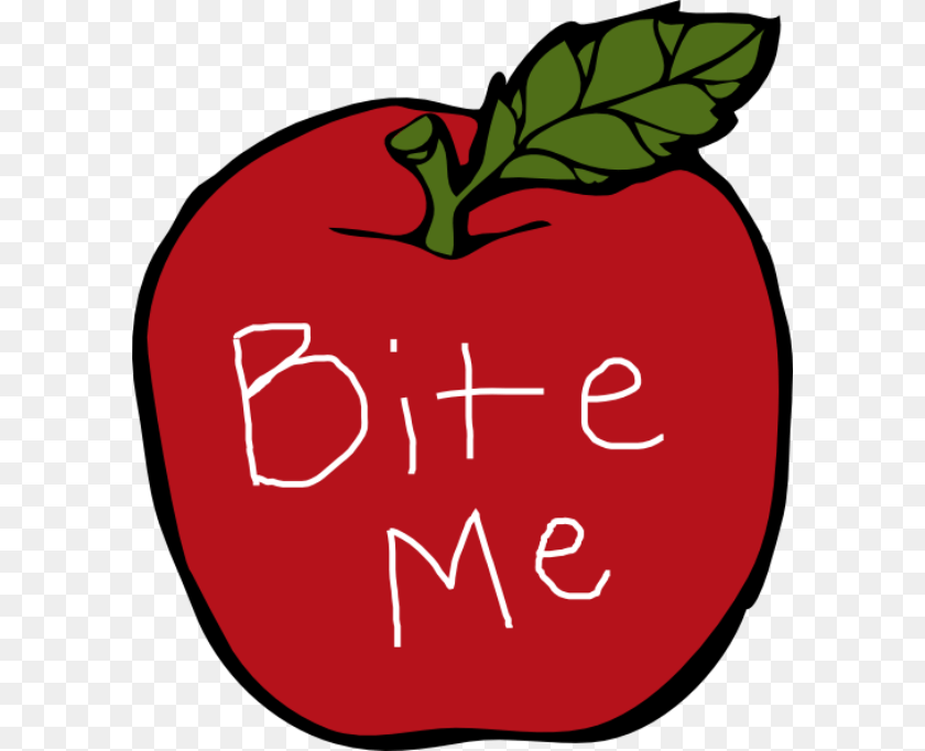 600x682 Bite Me Apple Clip Art At Clker Blue Apple Clipart, Food, Fruit, Plant, Produce Sticker PNG