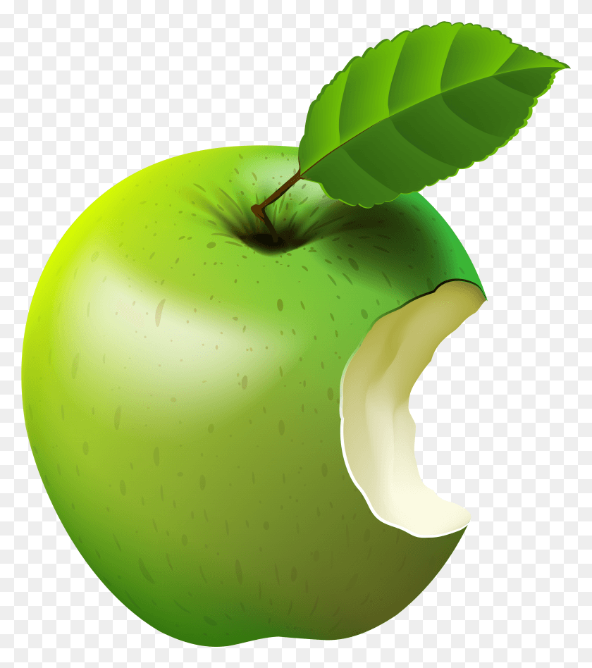 6750x7690 Укушенное Яблоко Зеленое Прозрачное Изображение Hd Png Скачать