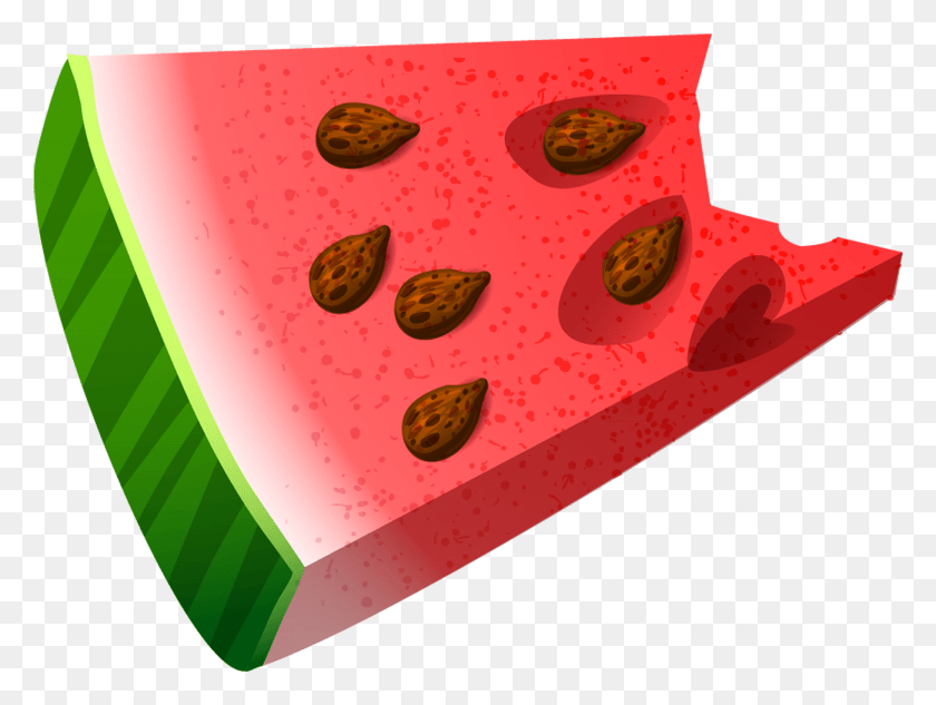 1820x1338 Bitten Piece Of Watermelon Clipart Picture Watermelon With A Bite Clipart, Plant, Vegetable, Food HD PNG Download