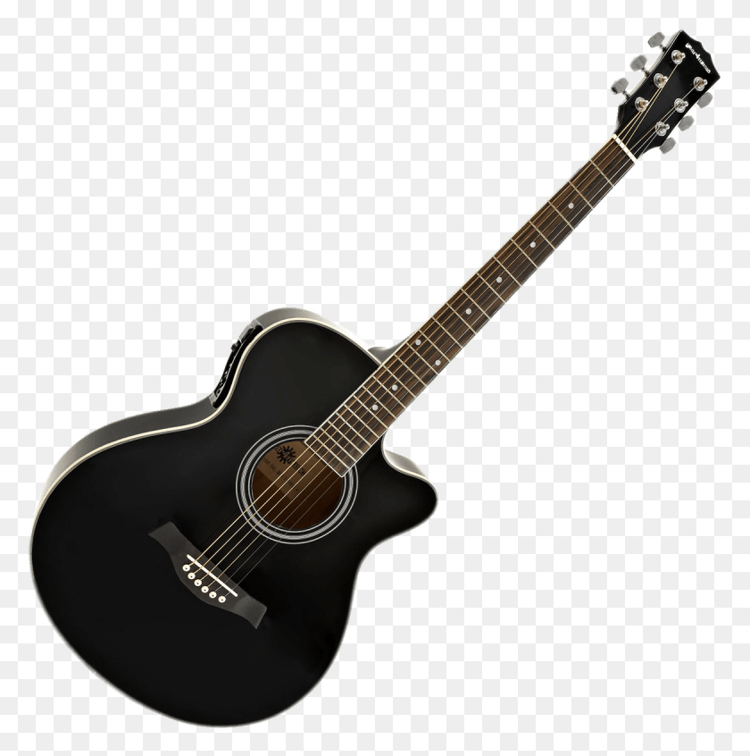 1170x1179 Black Acoustic Electric Guitar Black Cutaway Acoustic Guitar, Leisure Activities, Musical Instrument, Bass Guitar HD PNG Download