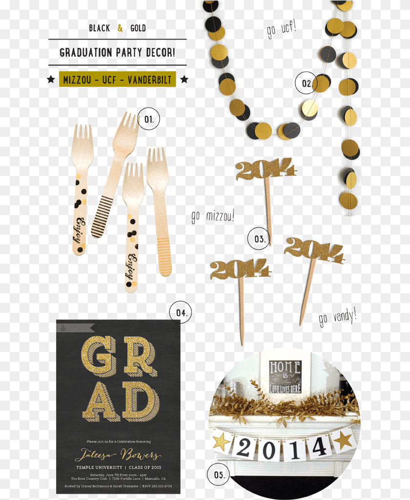 653x1023 Black Amp Gold Grad Party Party, Advertisement, Cutlery, Fork, Poster PNG