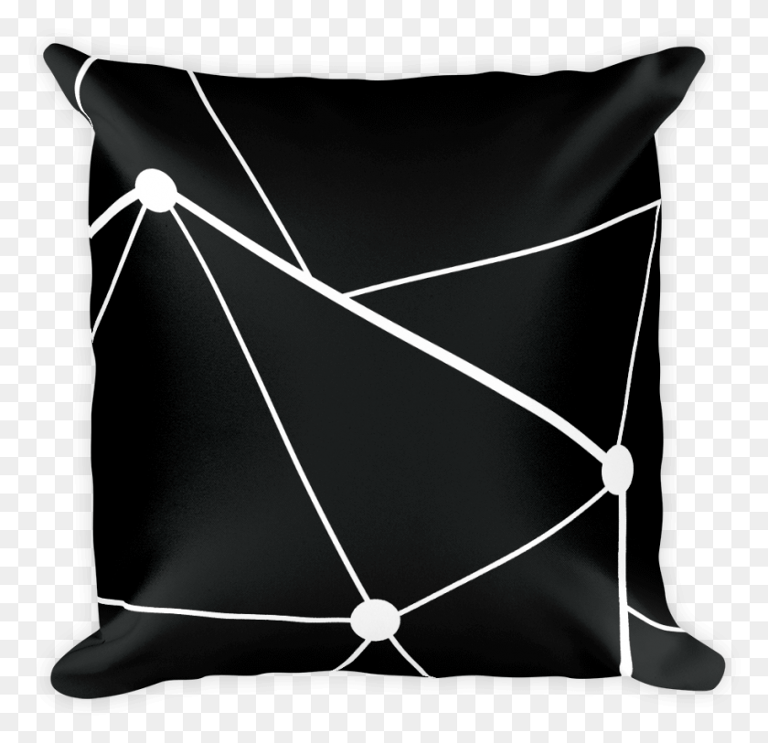 913x882 Black Amp White Black Pillow Background, Bow, Cushion, Text Descargar Hd Png