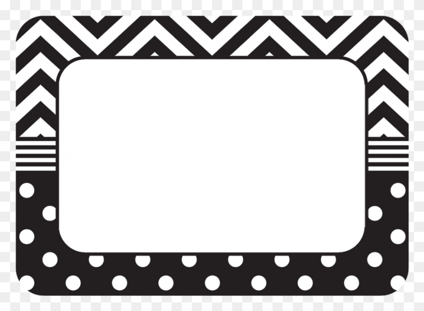 901x644 Black Amp White Chevrons And Dots Name Tagslabels Name Tag Design Black And White, Texture, Rug HD PNG Download