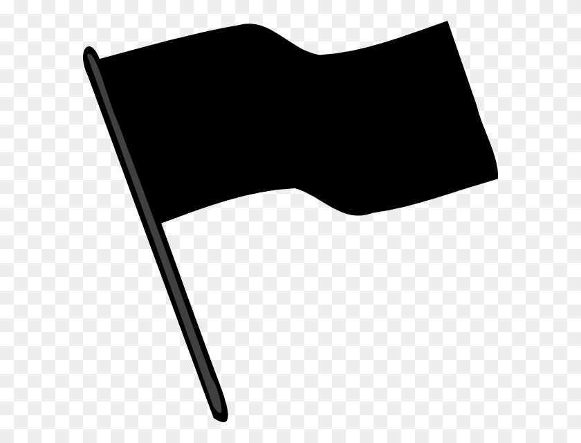 600x580 Black Amp White Clipart Flag Banner Clipart Black And Black Flag, Stick, Blow Dryer, Dryer HD PNG Download
