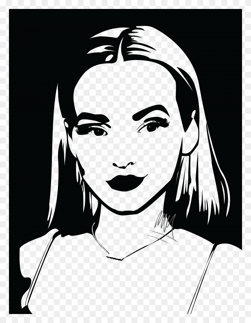 3840x5024 Black Amp White Portrait Drawing Of Dove Cameron, Head, Face, Person HD PNG Download