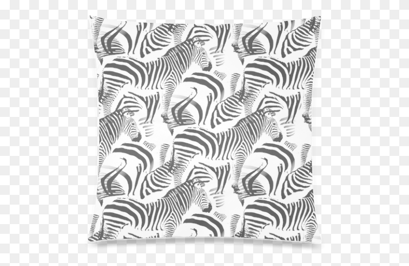 500x486 Black Amp White Stripes Custom Zippered Pillow Case 20 Cushion, Zebra, Wildlife, Mammal HD PNG Download