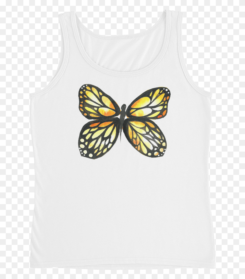 641x897 Черный Усилитель Желтая Бабочка Дамы, Одежда, Одежда, Майка Hd Png Скачать
