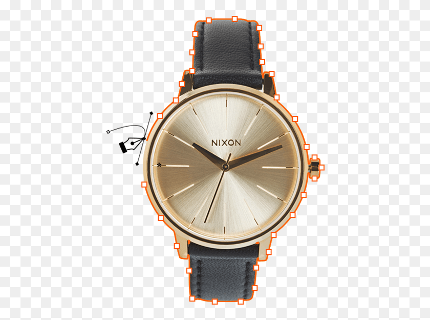 428x564 Black And Gold Watch With Clipping Path Outline Analog Watch, Wristwatch, Clock Tower, Tower HD PNG Download