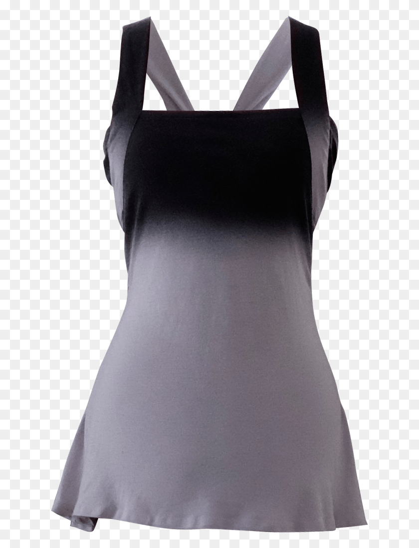 637x1037 Black And Gray Racerback Tank Top By British Steele Little Black Dress, Back, Neck, Person HD PNG Download