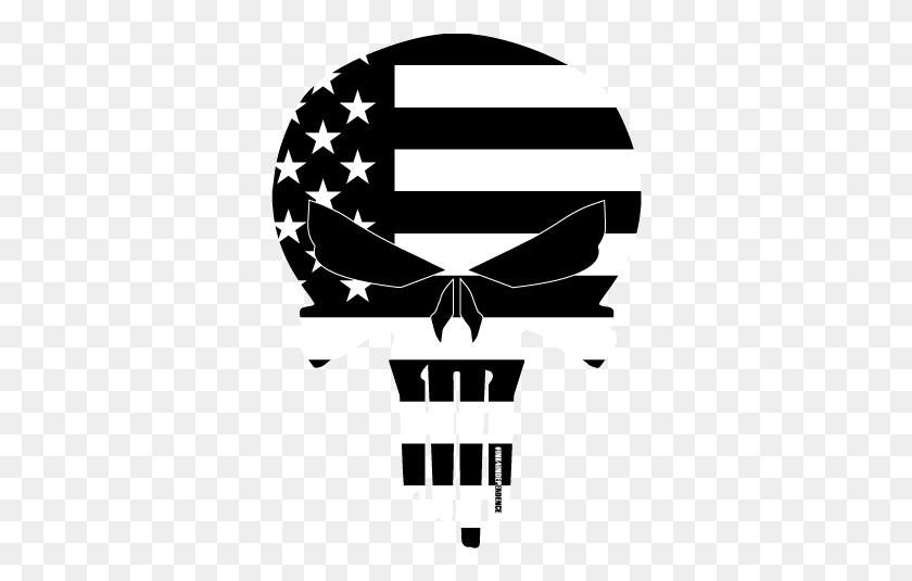 342x475 Black And White American Flag Skull Usa Black And White, Stencil, Symbol, Animal HD PNG Download
