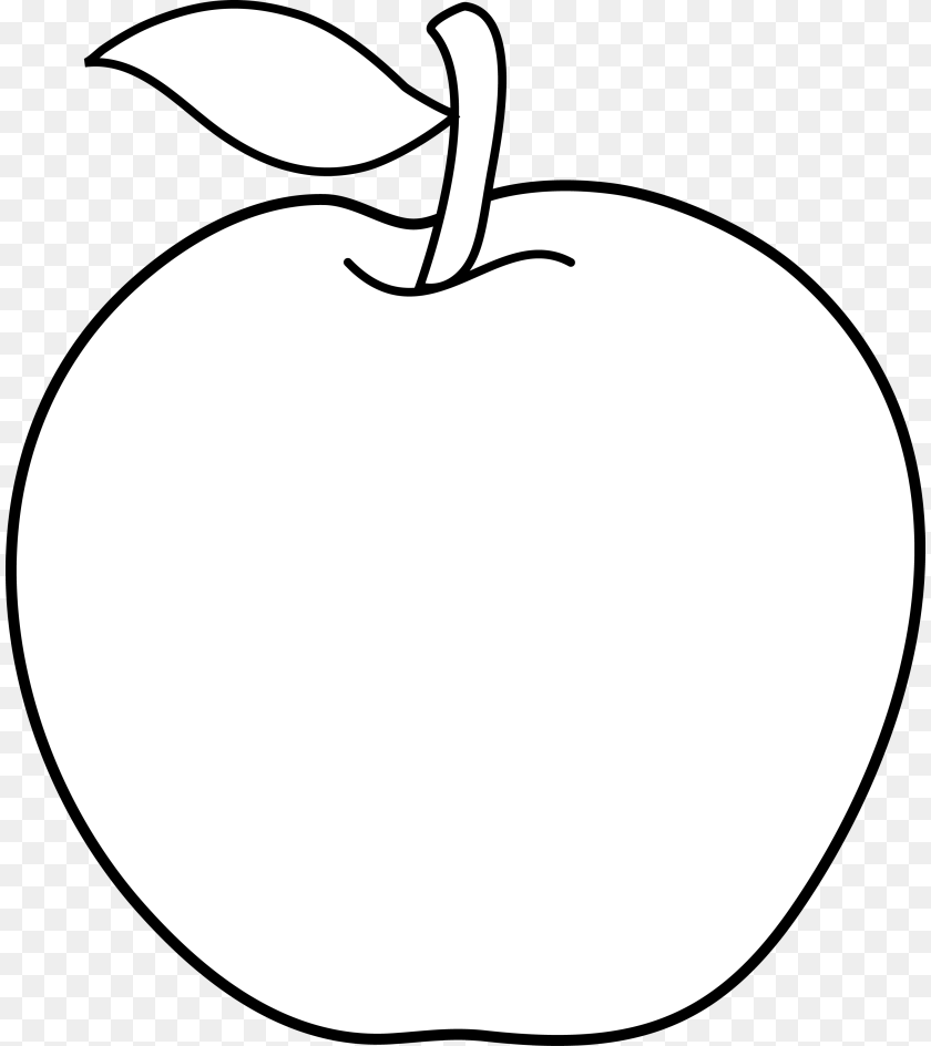 Black And White Apple Clip Art, Plant, Produce, Fruit, Food Clipart PNG