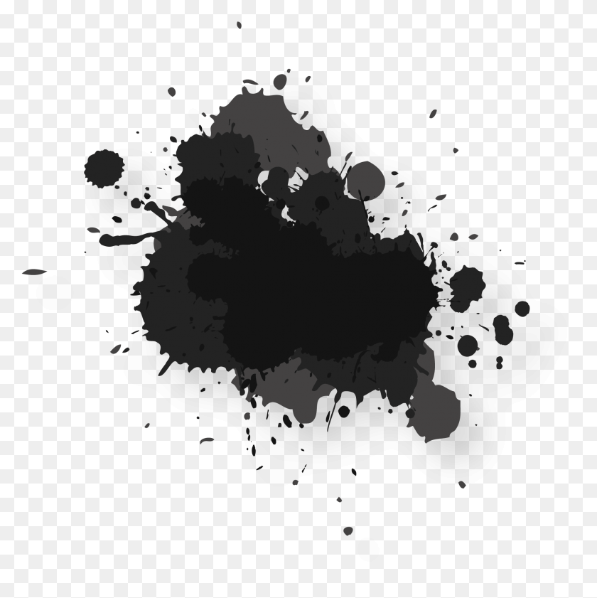1855x1858 Black And White Black Watercolor Painting Ink Splash Black Watercolor, Nature, Outdoors, Graphics HD PNG Download